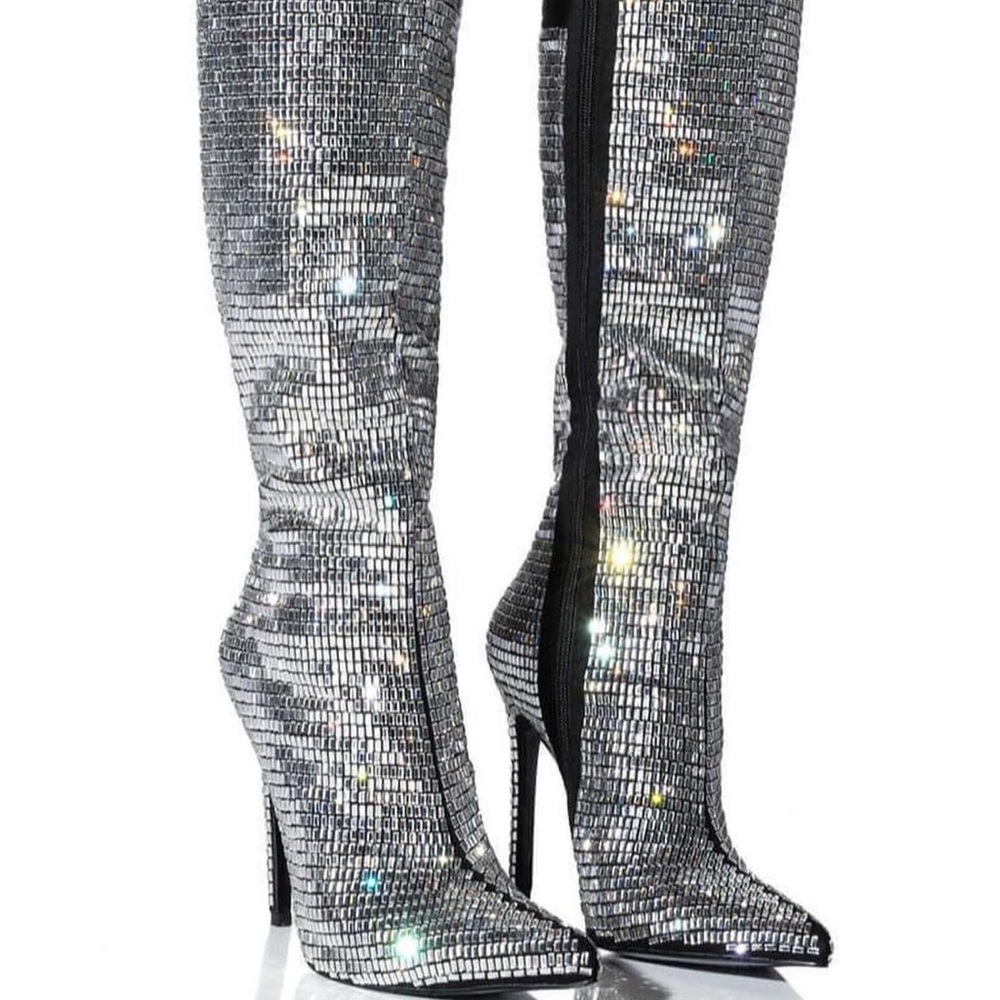 Unique silver boots